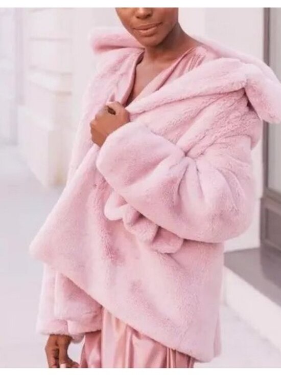 Gal Meets Glam Jackets & Blazers - Gal Meets Glam Reese Pink Faux Fur Coat